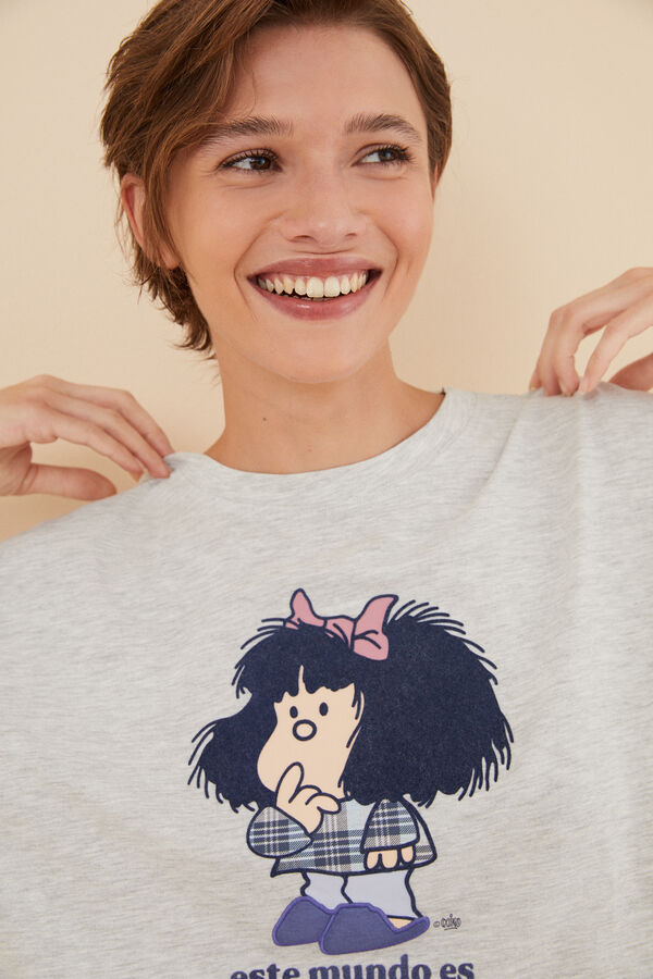 Womensecret Pijama 100% algodón Mafalda gris