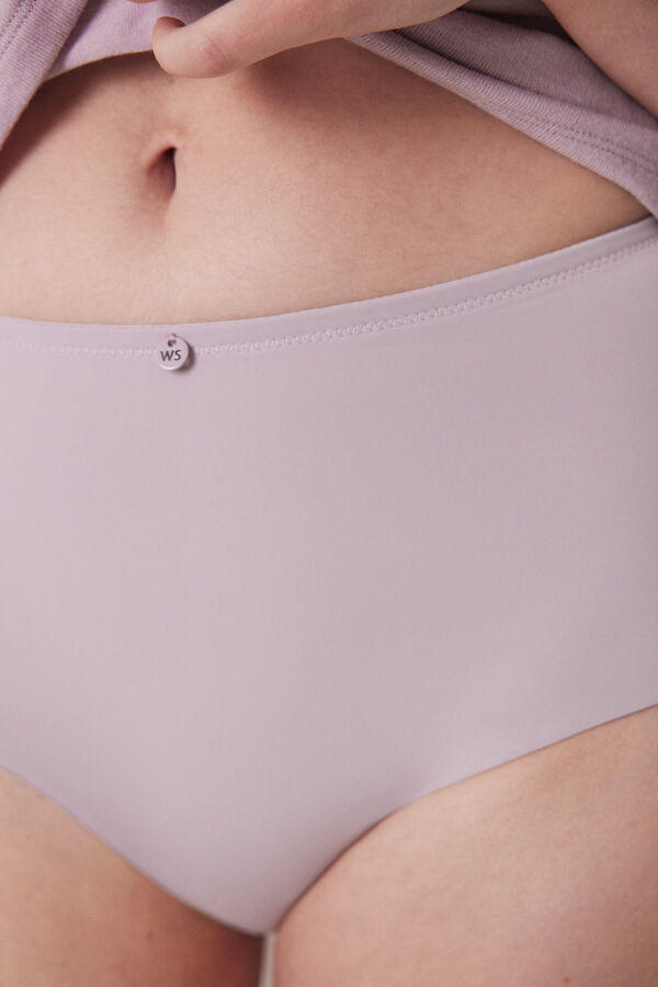 Womensecret Panty alto clásico microfibra lila morado/lila