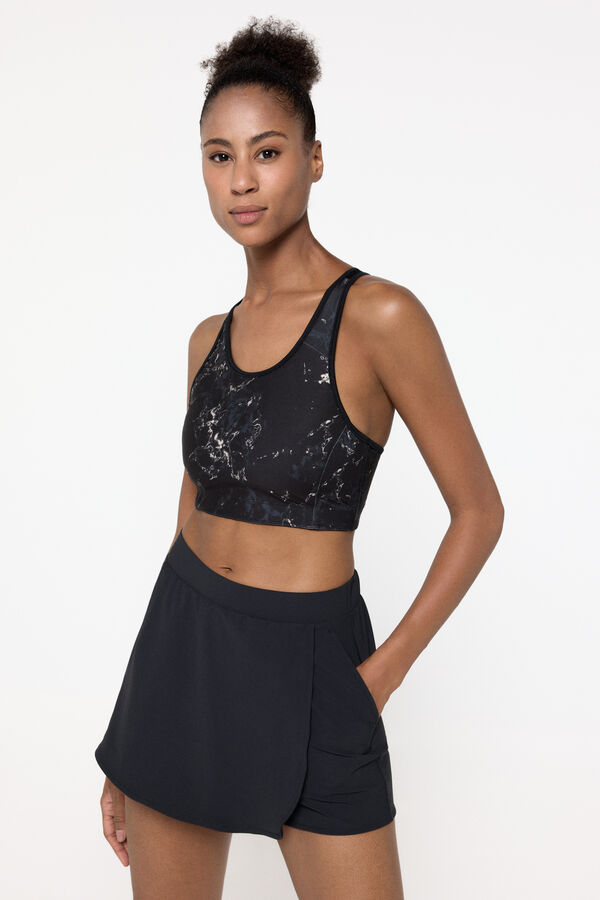 Only Play Brasier deportivo reversible negro/ estampado negro