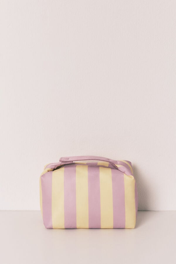 HI&BYE Neceser mediano estampado de rayas lila morado/lila