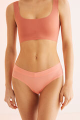 Womensecret Panty brasileño ancho frunce coral coral