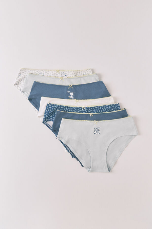Women'secret Panties culotte pack de 7 Snoopy de algod&oacute;n estampado