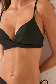 Womensecret Top bikini push up cruzado negro negro