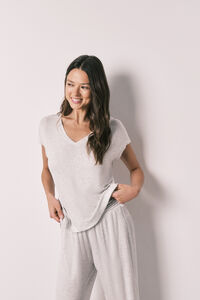 Women'secret Pijama capri suave de viscosa gris