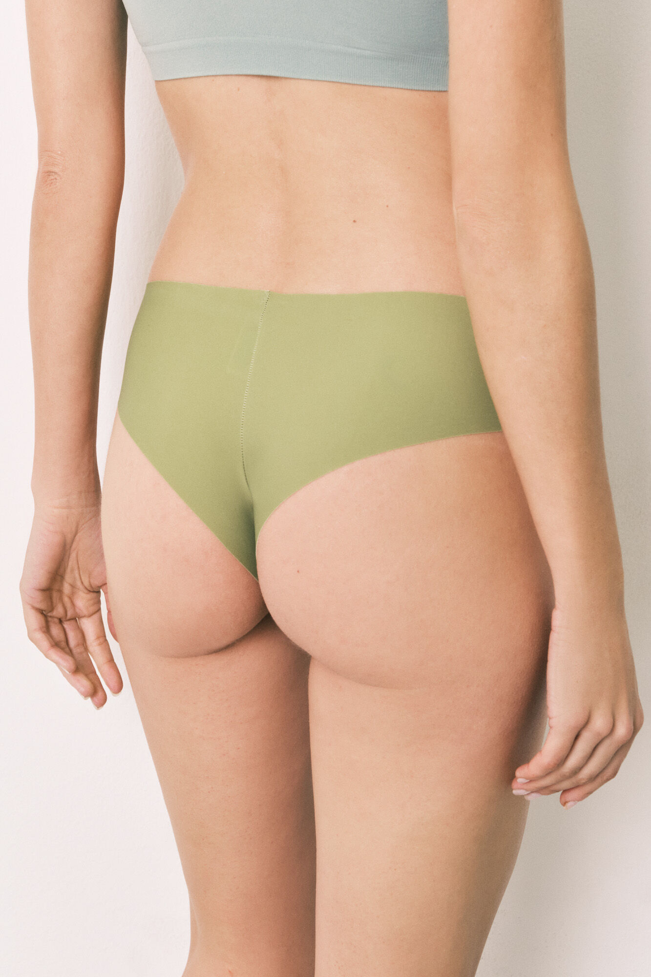 Women'secret Panty brasile&ntilde;o de corte limpio con flores verde
