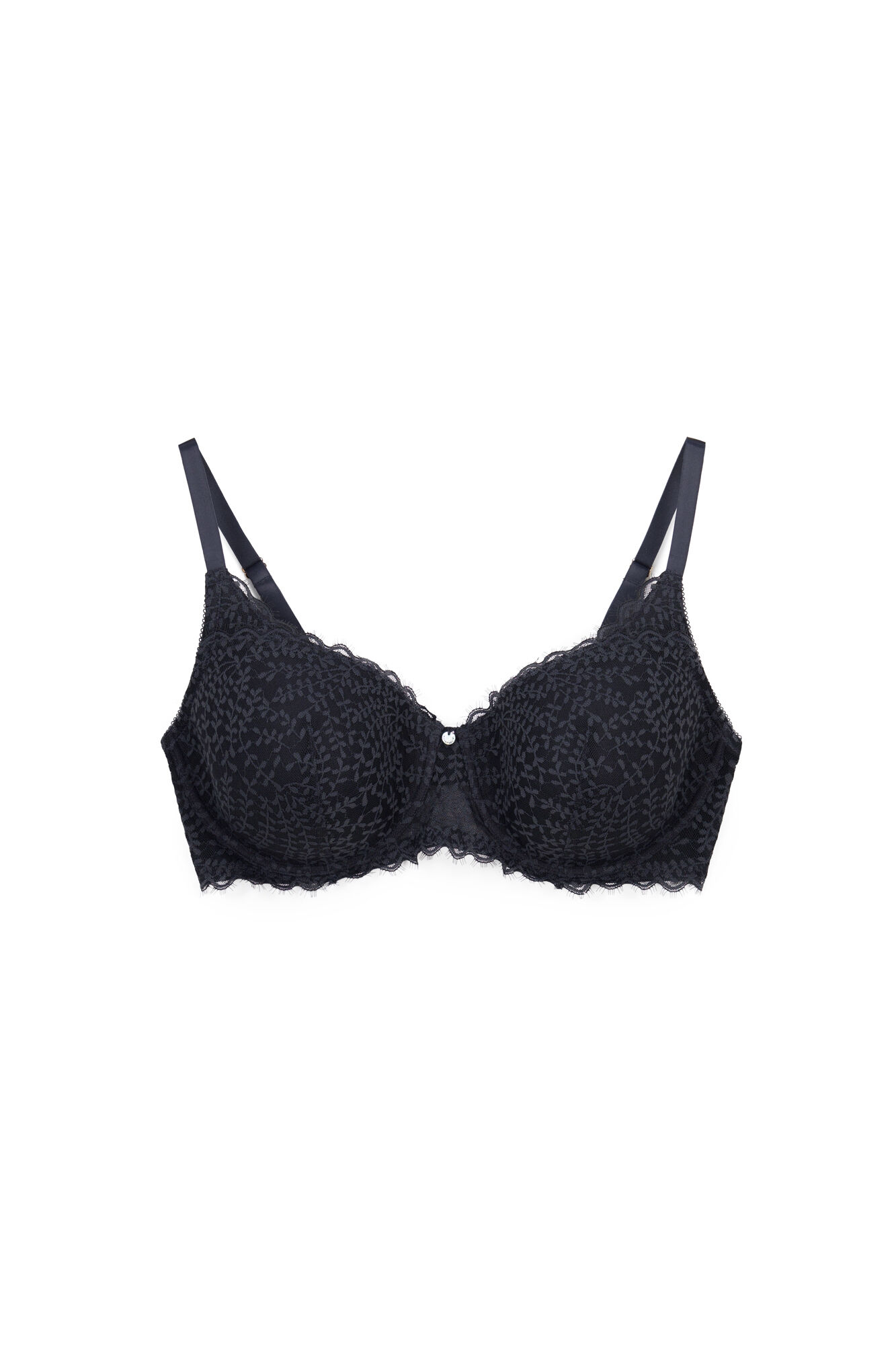 Women'secret Brasier balconette con relleno de encaje gris BEAUTIFUL