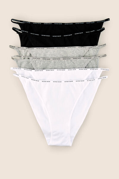 Womensecret Pack 6 panties clásicos de tira algodón orgánico estampado