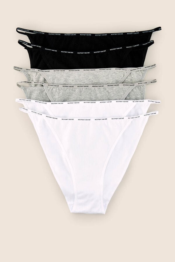 Womensecret Pack 6 panties clásicos de tira algodón orgánico estampado