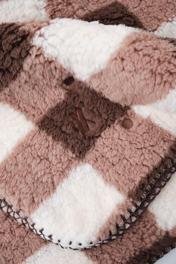 Women'secret Manta polar a cuadros Miffy caf&eacute;