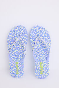 Womensecret Chanclas con estampado de logo azul estampado