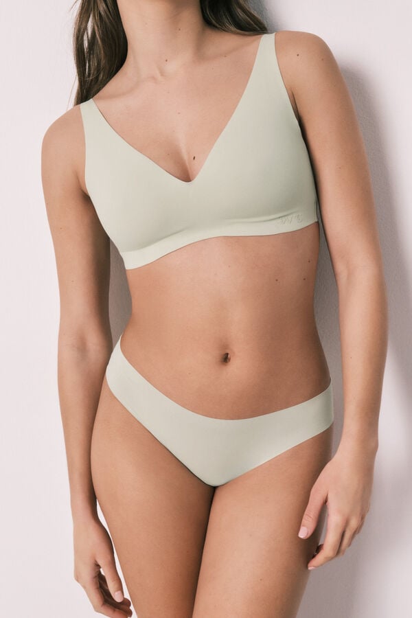 Women'secret Panty cl&aacute;sica sin costura de microfibra verde verde