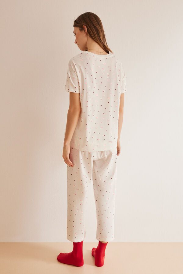 Womensecret Pijama Capri 100% algodón Osos Cariñosos blanco