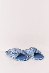Women'secret Pack de viaje de zapatillas de casa azul estampado