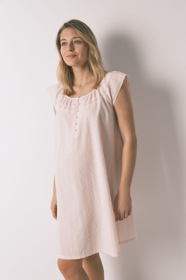 Women'secret Camis&oacute;n largo maternity de algod&oacute;n rosa naranja