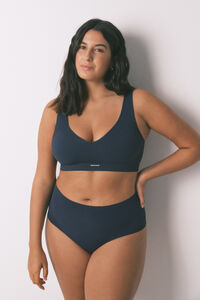 Women'secret LOVELY top sin costuras costuras de canalé azul oscuro