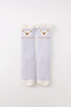 Womensecret Calcetines tricot borreguito “Cozy time” azul