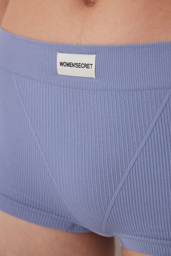 Womensecret Culotte de canalé sin costuras de color azul azul