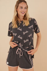 Womensecret Pijama corta 100% algodón Barbie gris estampado