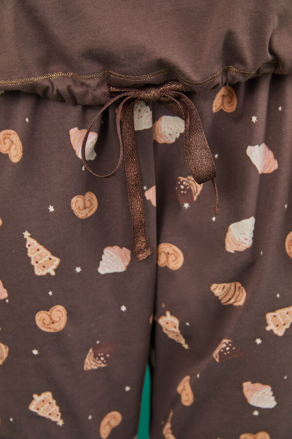 Womensecret Pijama 100% algodón Manolo Bakes café