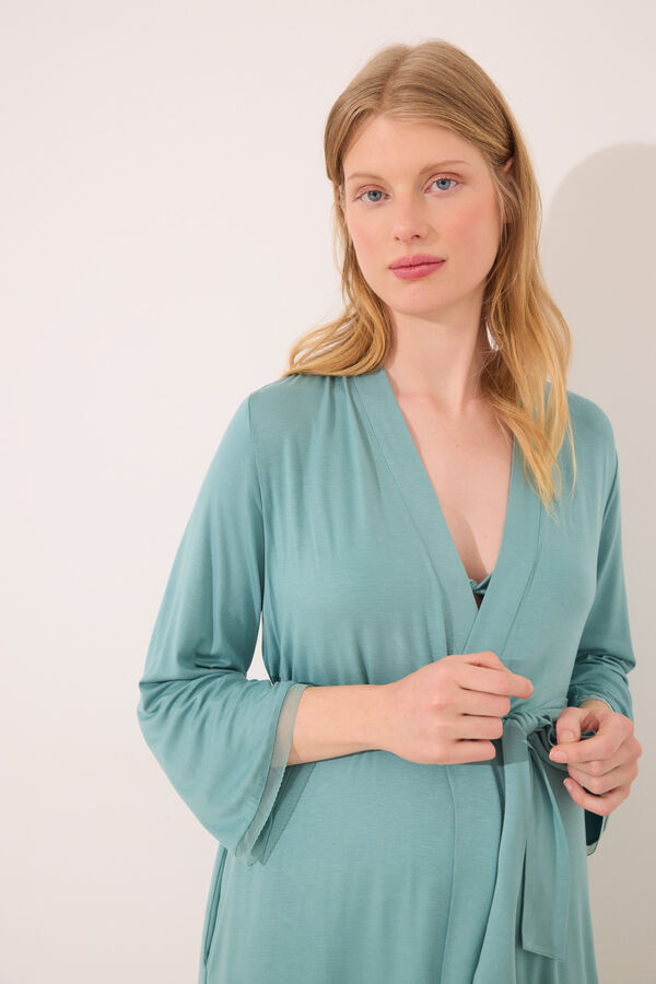 Womensecret Bata premamá verde agua verde