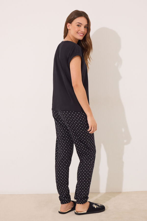 Womensecret Pijama larga Snoopy negro negro