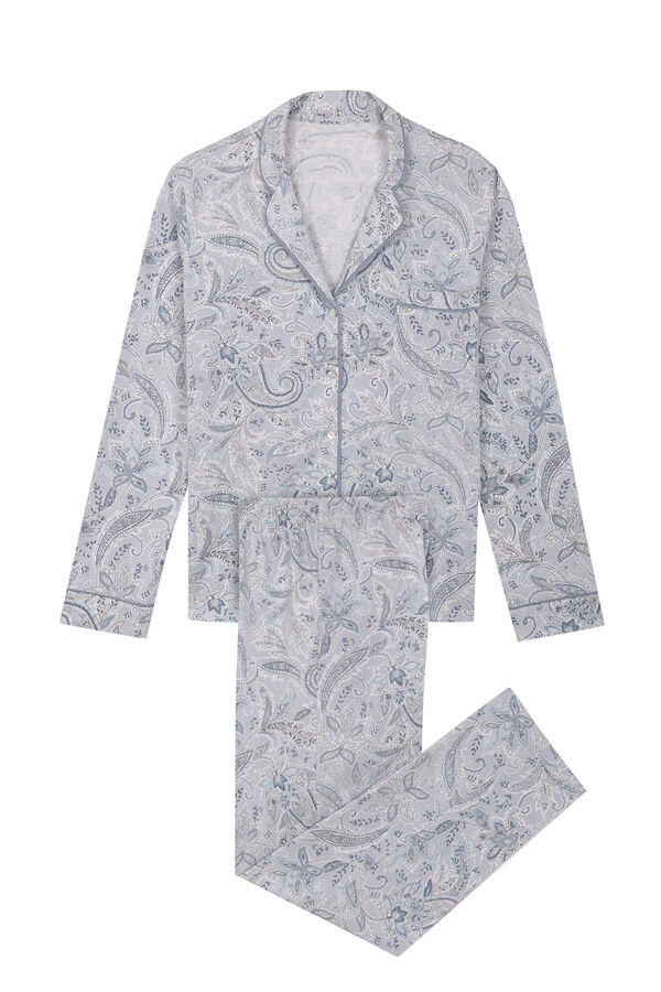 Womensecret Pijama camisera 100% algodón Paisley brillos estampado