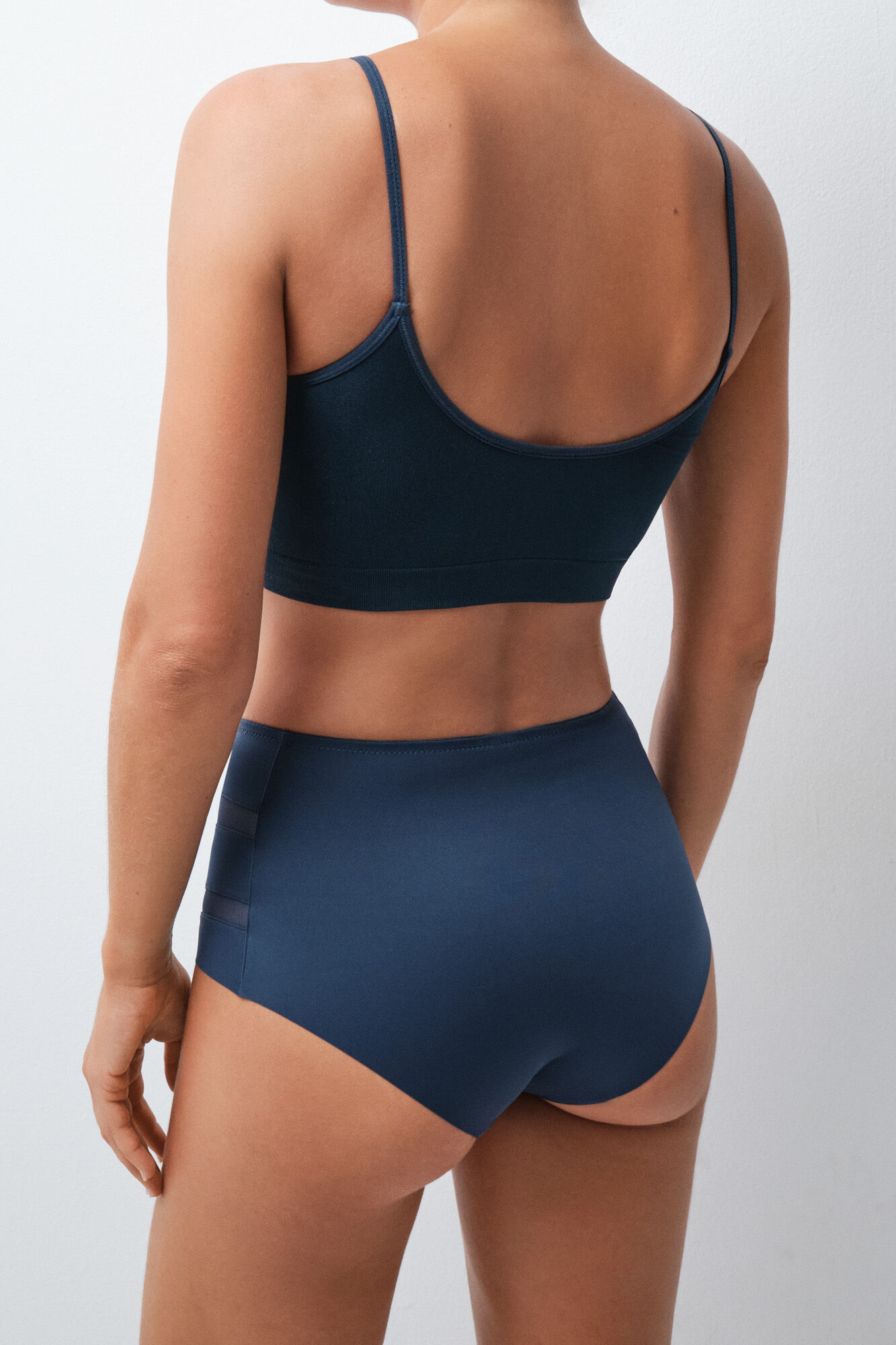 Women'secret Panty moldeadora de tiro alto azul