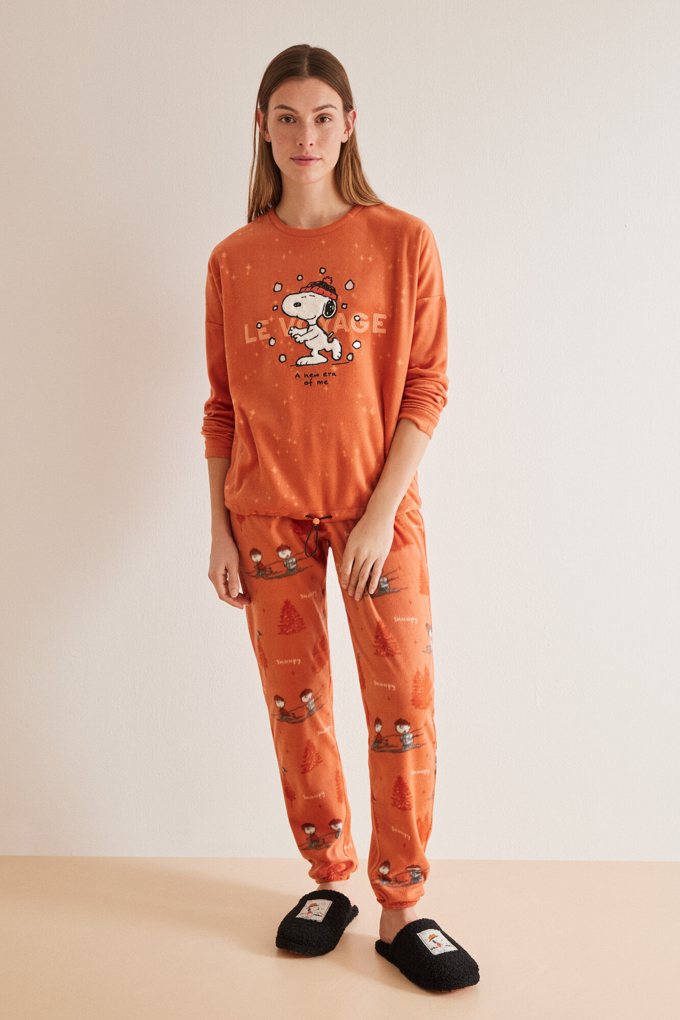 Pijama polar Snoopy naranja Ropa de dormir y homewear de mujer WomenSecret MX