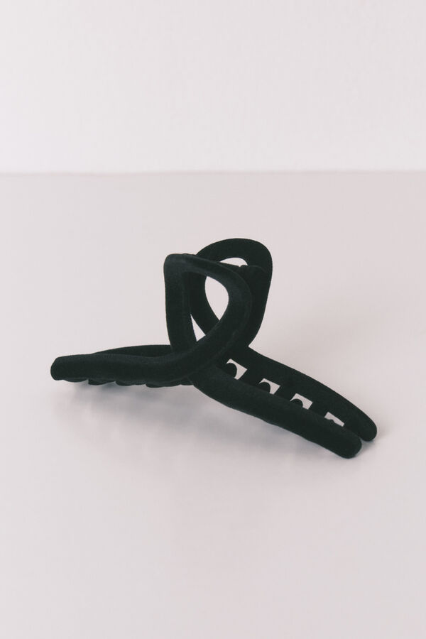 Women'secret Clip grande de terciopelo negro negro