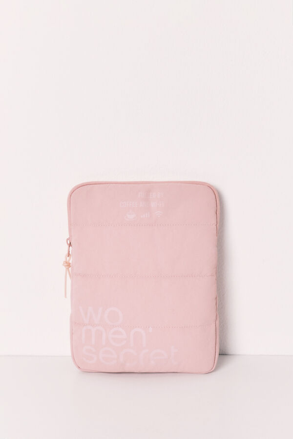 Women'secret Funda para tablet acolchada con logo rosa rosa