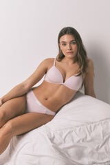 Women'secret Pack de 2 panties cl&aacute;sicas de algod&oacute;n rosa y estampado blanco blanco