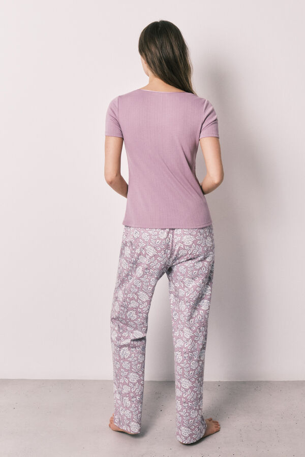 Women'secret Pijama estampado de flores rosa rosa