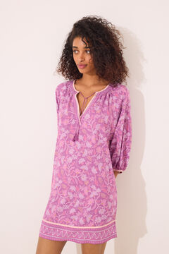 Womensecret Playera de dormir de viscosa con estampado floral boho estampado