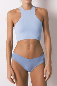 Women'secret Panty brasile&ntilde;o ancho fruncido azul