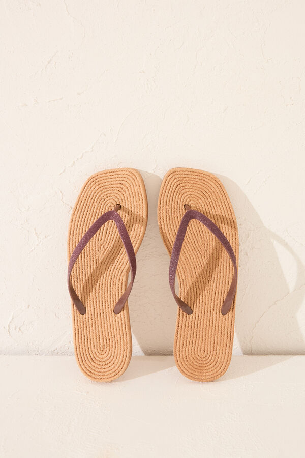 Womensecret Chanclas con suela café