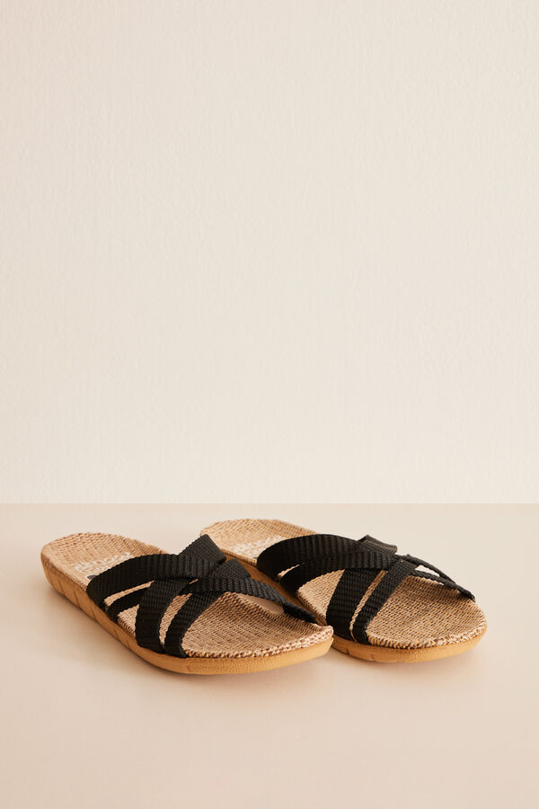 Womensecret Sandalias tiras negro Mickey negro