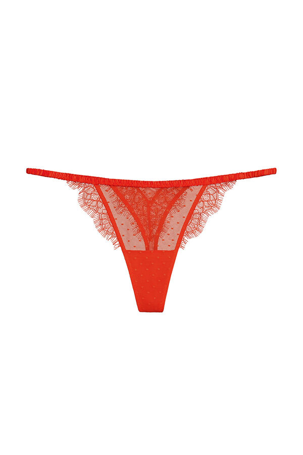 Womensecret Tanga plumeti La Vecina Rubia coral