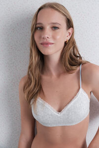 Womensecret Brasier de pointelle gris sin costuras  gris