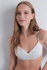 Womensecret Brasier de pointelle gris sin costuras gris
