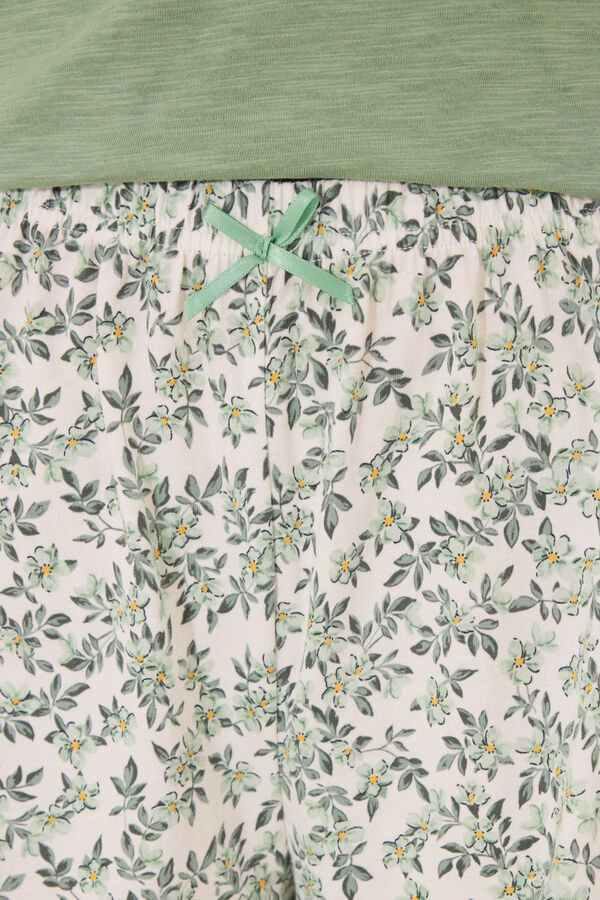 Womensecret Pijama corta verde 100% algodón verde