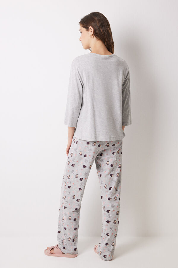 Womensecret Pijama larga 100% algodón Mafalda gris gris
