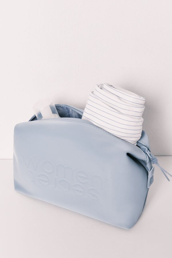 Women'secret Neceser mediano de goma azul azul