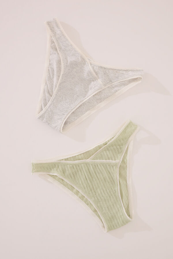 Womensecret Pack de 2 panties clásica de algodón  blanco