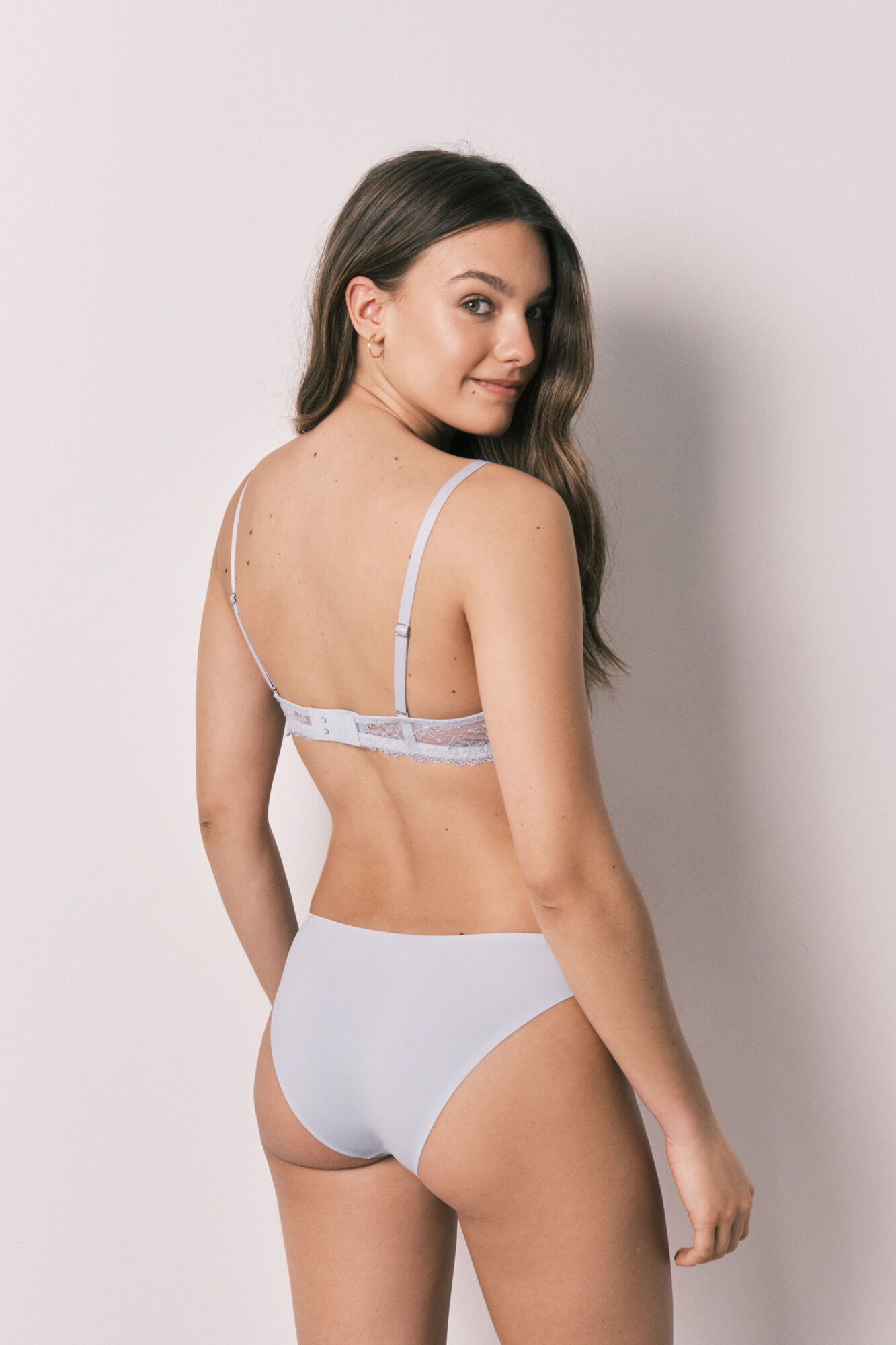 Women'secret Panty cl&aacute;sica de microfibra y encaje azul