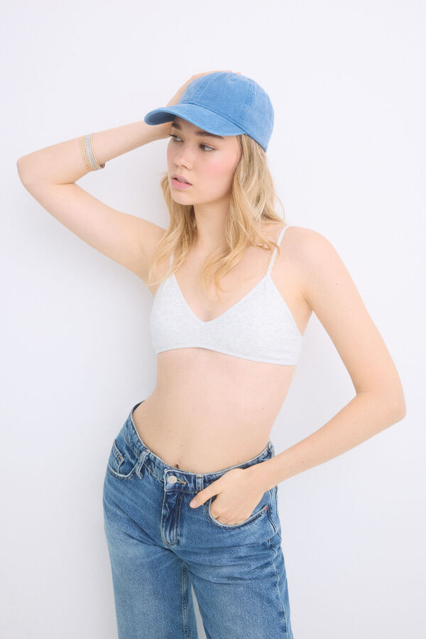 Womensecret Sujetador Seamless triangular gris copas extraíbles gris