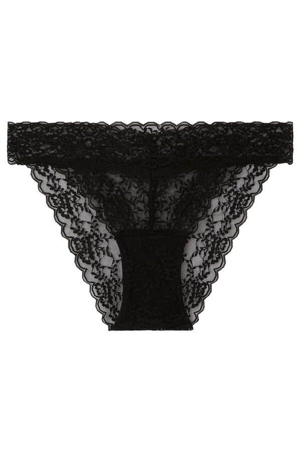Womensecret Panty encaje negra negro