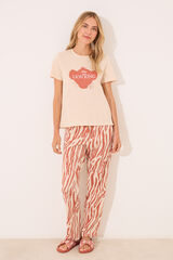Womensecret Pijama con estampado del Rey León café