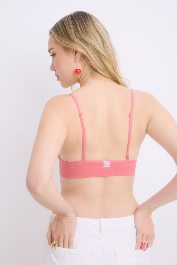 Womensecret Sujetador top relleno rosa copas extraíbles rosa
