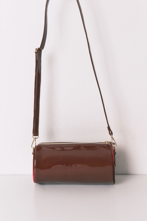 Women'secret Bolsa de hombro charol burdeos púrpura