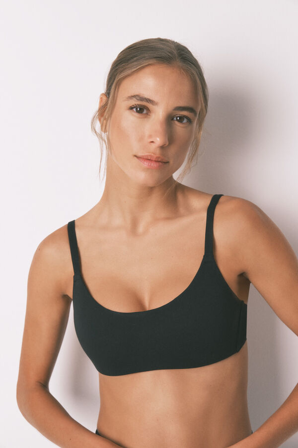 Women'secret Top brasier de algodón negro negro